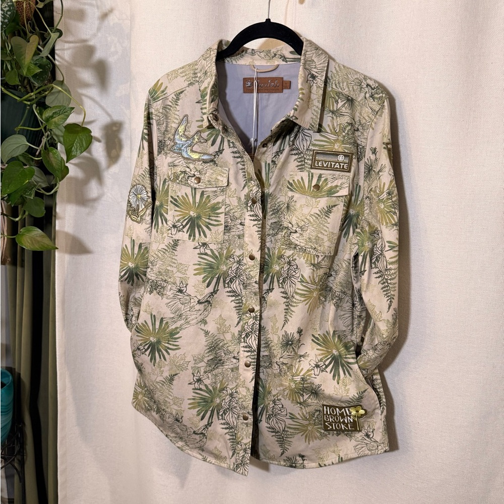 Levitate Embroidered Botanical Utility Jacket Woodstock NWT M / Alt Camo